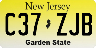 NJ license plate C37ZJB