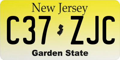 NJ license plate C37ZJC