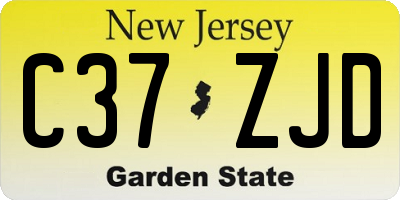 NJ license plate C37ZJD
