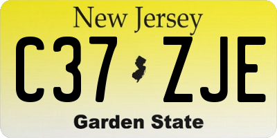 NJ license plate C37ZJE