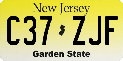 NJ license plate C37ZJF