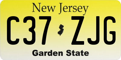 NJ license plate C37ZJG