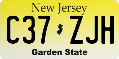 NJ license plate C37ZJH