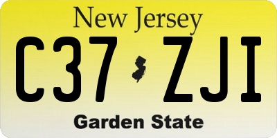 NJ license plate C37ZJI