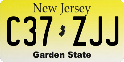 NJ license plate C37ZJJ