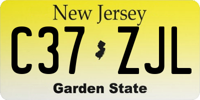 NJ license plate C37ZJL