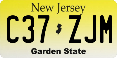 NJ license plate C37ZJM