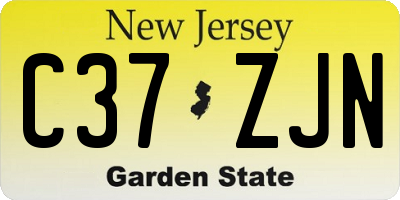 NJ license plate C37ZJN