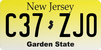 NJ license plate C37ZJO
