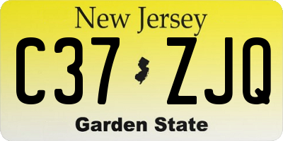 NJ license plate C37ZJQ