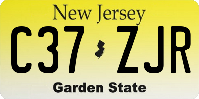 NJ license plate C37ZJR