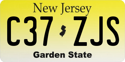NJ license plate C37ZJS