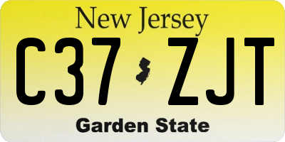 NJ license plate C37ZJT