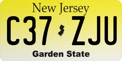NJ license plate C37ZJU