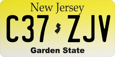 NJ license plate C37ZJV