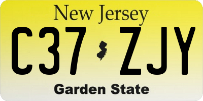 NJ license plate C37ZJY