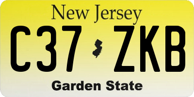NJ license plate C37ZKB