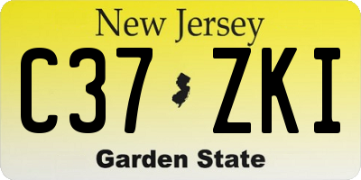 NJ license plate C37ZKI