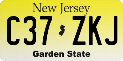 NJ license plate C37ZKJ