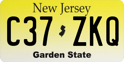 NJ license plate C37ZKQ