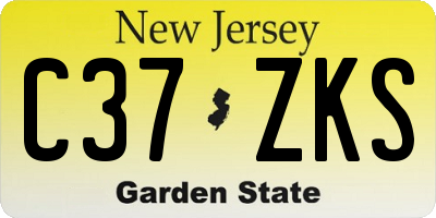 NJ license plate C37ZKS