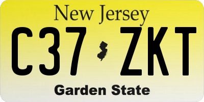 NJ license plate C37ZKT