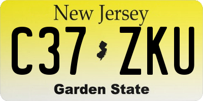 NJ license plate C37ZKU