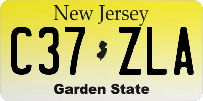 NJ license plate C37ZLA