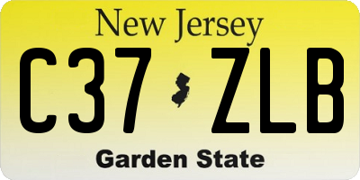 NJ license plate C37ZLB
