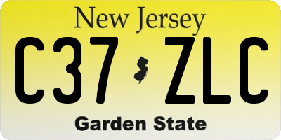 NJ license plate C37ZLC