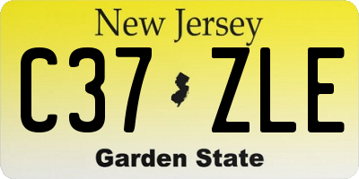 NJ license plate C37ZLE