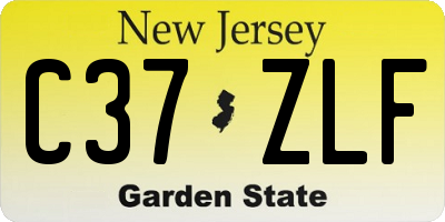 NJ license plate C37ZLF