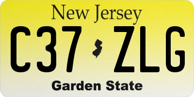 NJ license plate C37ZLG