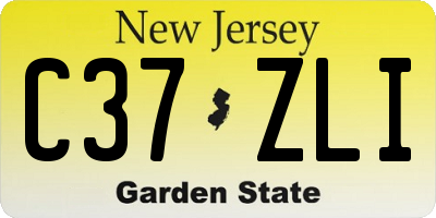 NJ license plate C37ZLI