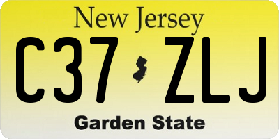 NJ license plate C37ZLJ