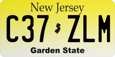 NJ license plate C37ZLM