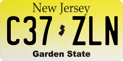 NJ license plate C37ZLN