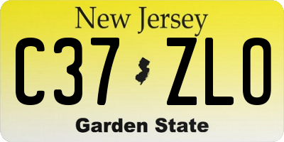 NJ license plate C37ZLO