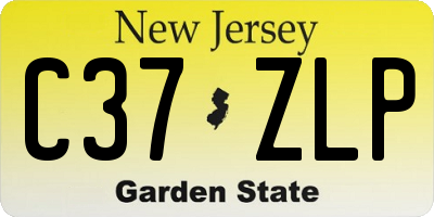 NJ license plate C37ZLP