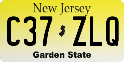 NJ license plate C37ZLQ
