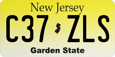 NJ license plate C37ZLS