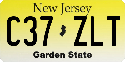 NJ license plate C37ZLT