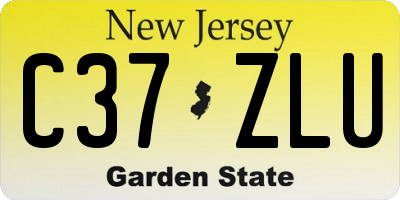 NJ license plate C37ZLU