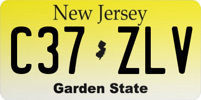 NJ license plate C37ZLV