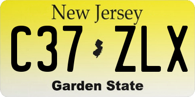 NJ license plate C37ZLX