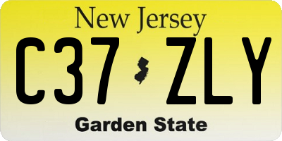 NJ license plate C37ZLY