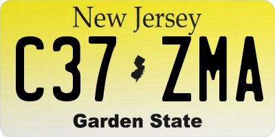 NJ license plate C37ZMA
