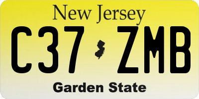 NJ license plate C37ZMB