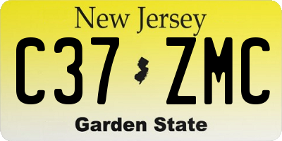 NJ license plate C37ZMC