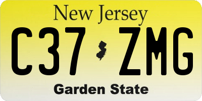 NJ license plate C37ZMG